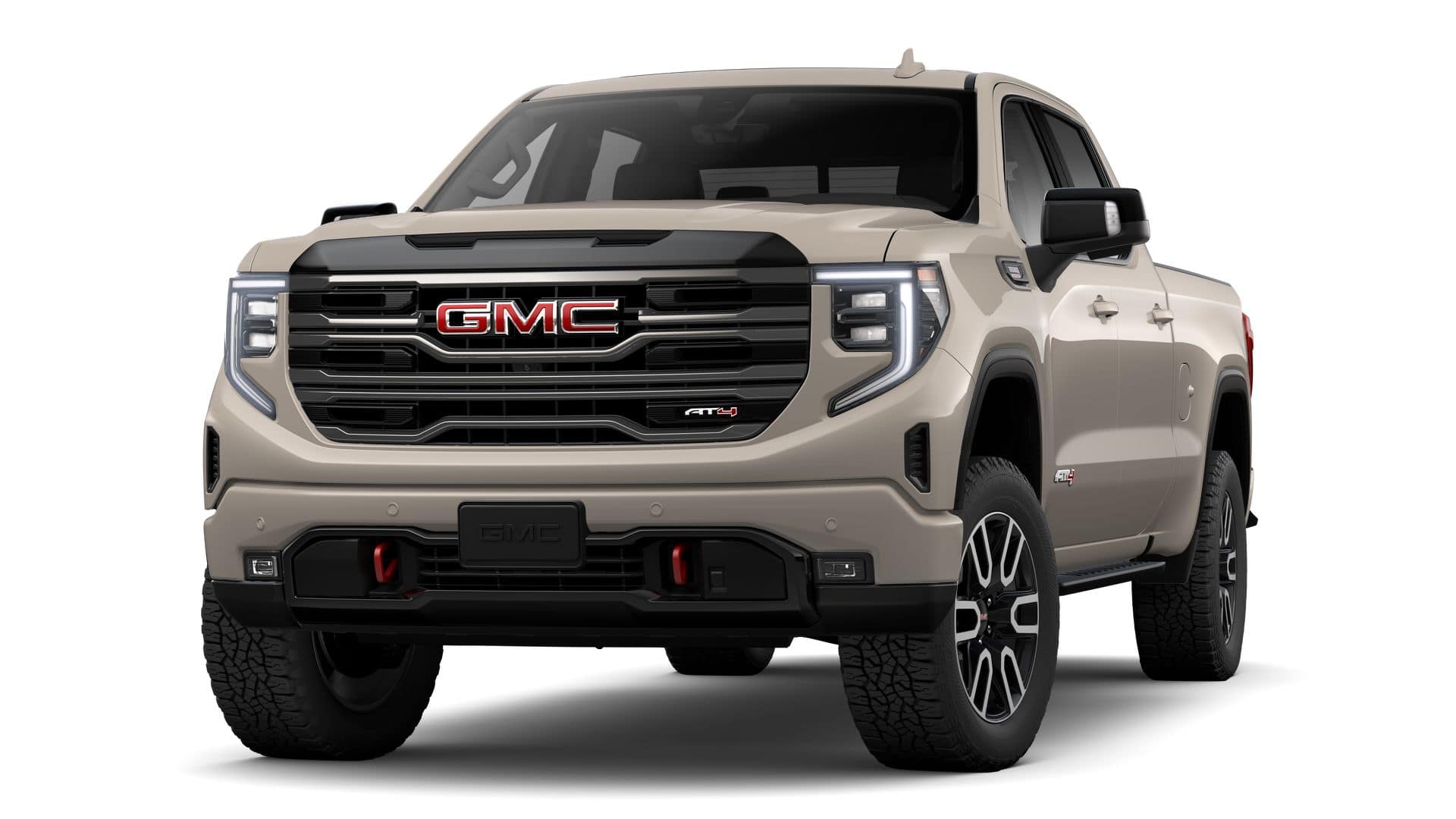 2026 GMC Sierra 1500 AT4 in Coastal Dune — front three-quarter view