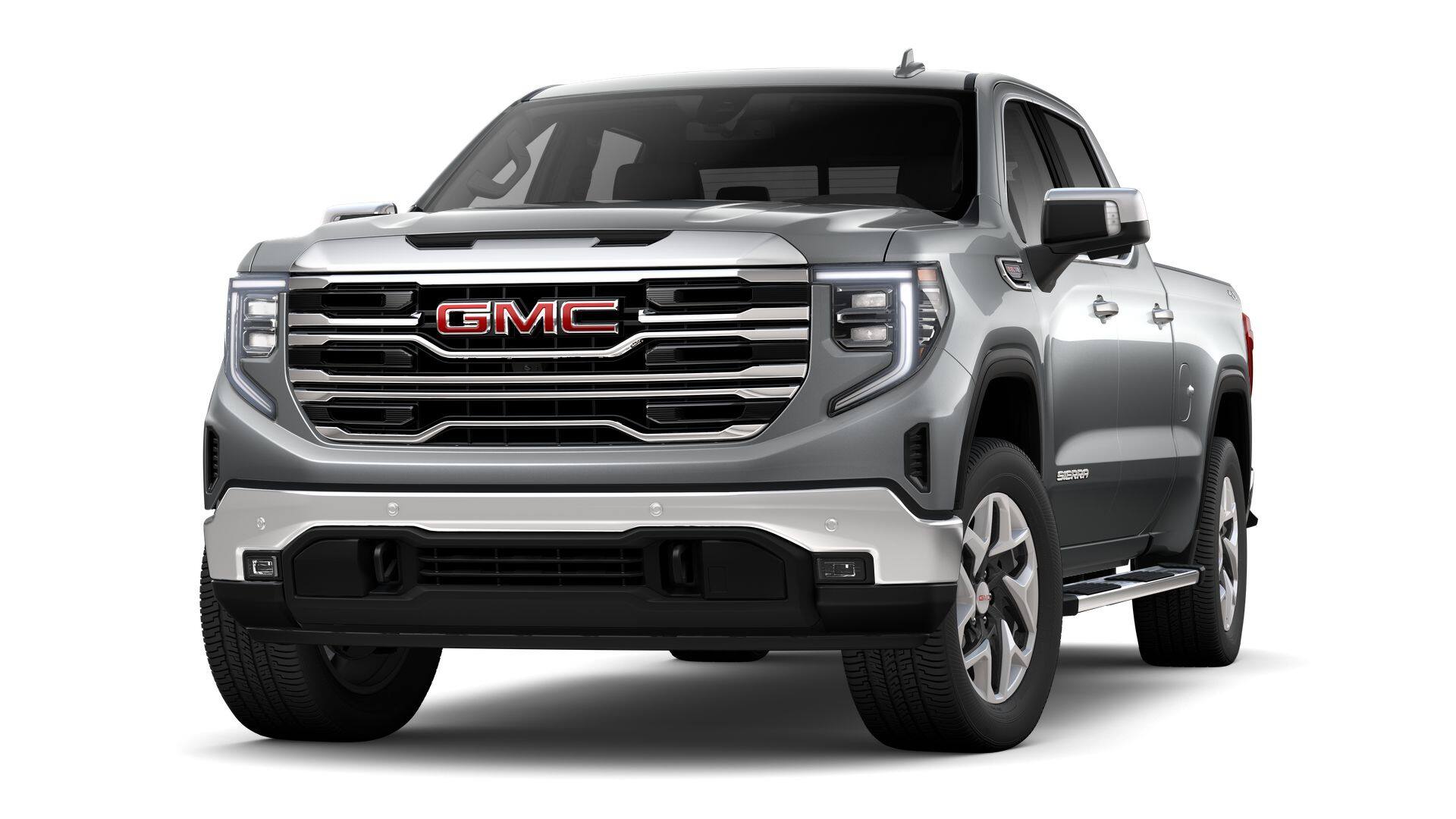 2026 GMC Sierra 1500 SLT in Sterling Metallic — front three-quarter view