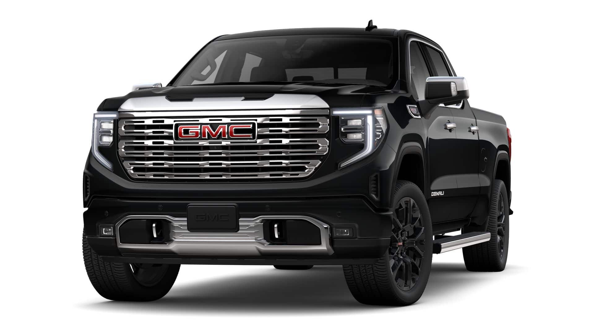 2026 GMC Sierra 1500 Denali in Onyx Black — front three-quarter view
